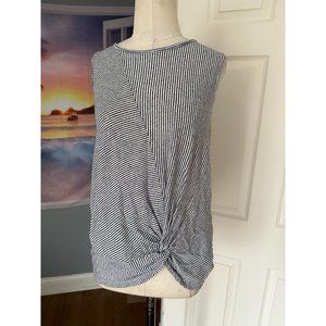 C&C California striped sleeveless top with front twist knot Small